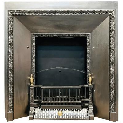 19th Century Victorian Cast Iron Splayed Fireplace Insert