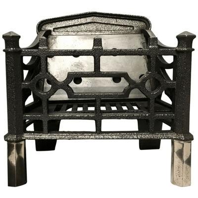 Antique 19th Century Cast Iron Gothic Manner Fire Basket Grate