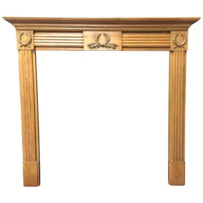 Aged Georgian Style Carved Pine Fireplace Surround