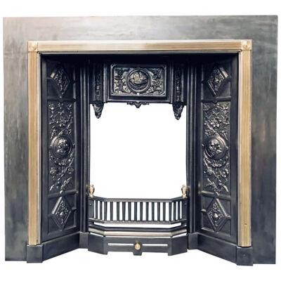 A large and Ornate 19th Century Victorian Scottish Cast Iron Fireplace Insert.