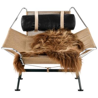 Lounge Chair in Metal and Sheepskin by Hans Wegner, 1960s