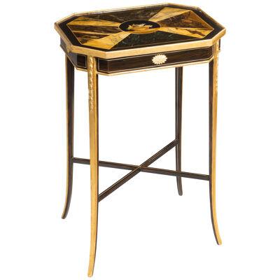 Antique Trompe l'Œuil Painted Table in Faux Marble