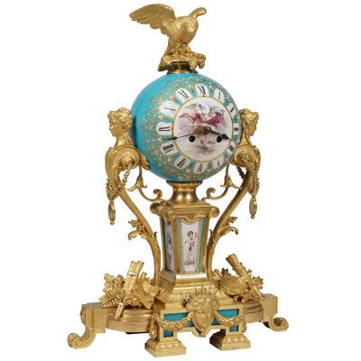 19th Century 'Sèvres' Porcelain Mantle Clock in the Louis XVI Manner