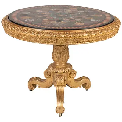 19th Century Grand Tour Table with Marble Top 