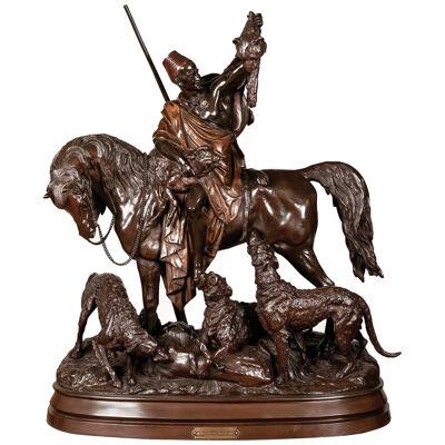 19th Century Bronze Sculpture of 'Kabyle au retour de la chasse'