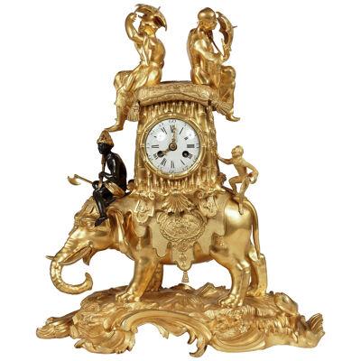 Important Louis XV Style Elephant Clock