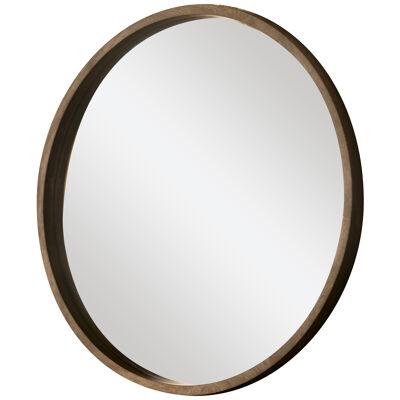 Round Wood Wall Mirror Large