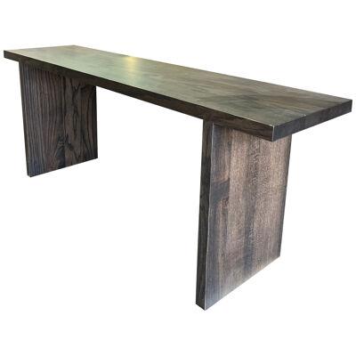 Asian Modern Style Sofa Table or Serving Side Board, Dark Wood, Shipping Dent