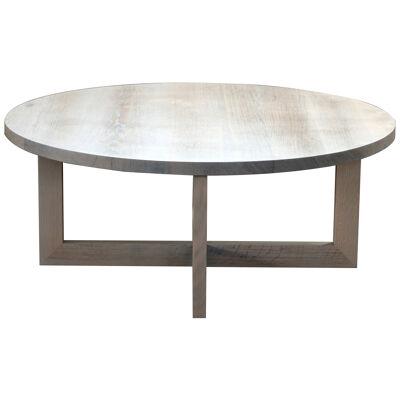 Orchard Table | Round Grey Wood Coffee Table in Urban White Oak