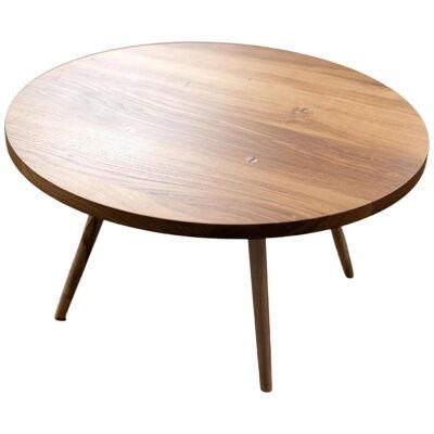 Round Wood Coffee Table with Turned Legs by Alabama Sawyer - Velma Table
