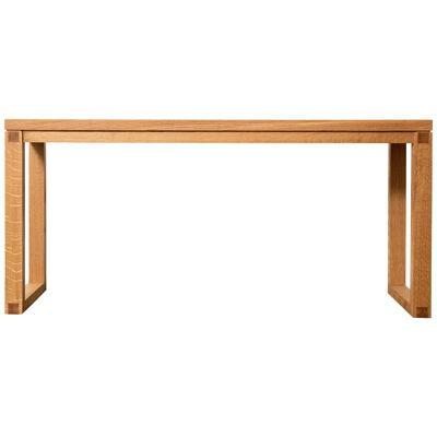 Narrow Modern White Oak Wood Console Table Parsons Style by Alabama Sawyer