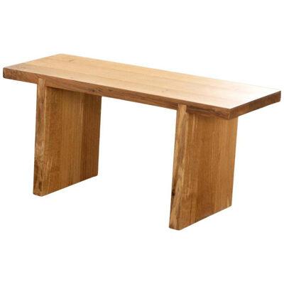 Entryway Bench in White Oak, Asian Style Wood Bench, Warm Golden