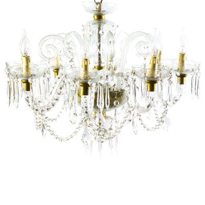 Superb Vintage Venetian Eight Light Crystal Chandelier