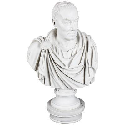 Stunning Vintage Marble Bust Roman Statesman Julius Caesar 20th C