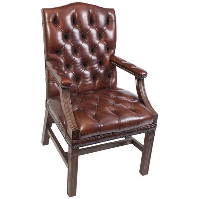 Bespoke English Handmade Gainsborough Leather Desk Chair