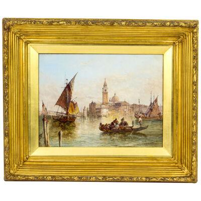 Antique Oil Painting Grand Canal Venice Alfred Pollentine 19th C