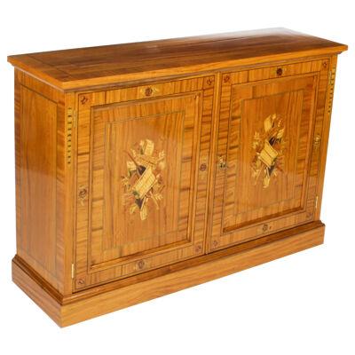 Bespoke Inlaid Satinwood & Marquetry Flat Screen TV Lift Cabinet