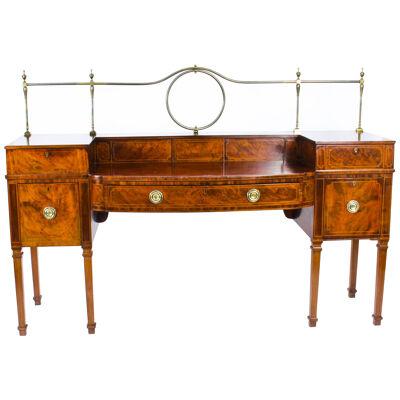 Antique Flame Mahogany and Satinwood Inlaid Sideboard Ca 1820 19th C