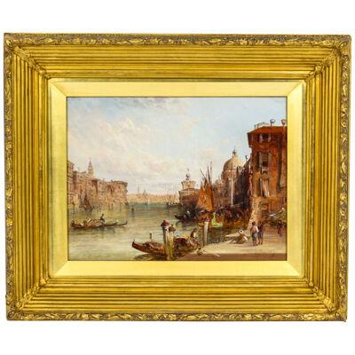 Antique Oil Painting of the Grand Canal Venice Alfred Pollentine 19th C