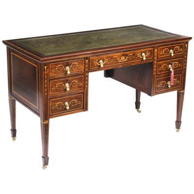 Antique Victorian Inlaid Writing Table Desk Manner of Edwards & Roberts c.1880