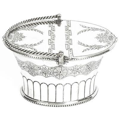 Antique Silver Plated Victorian Sweet Basket 19th C