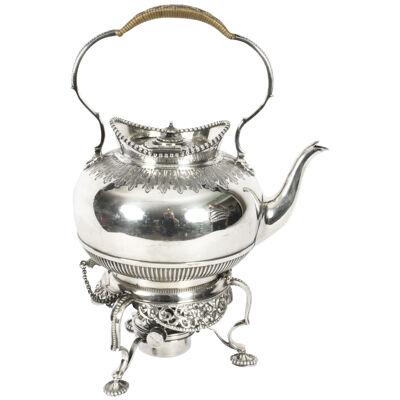 Antique Silver Plate Spirit Kettle on Stand by Elkington Dated 1845 19 th C