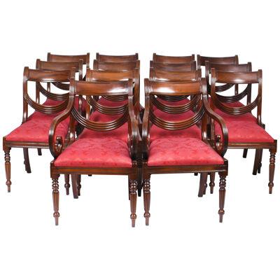 Vintage Set 14 Regency Revival Swag back Dining Chairs 20th Century