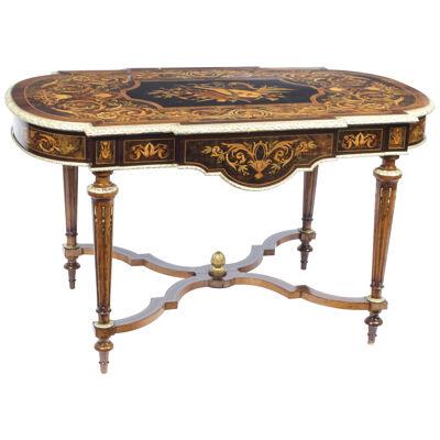 Antique Marquetry Bureau Plat Writing Table French c.1850