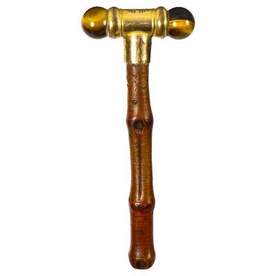 Antique George V Tiger's Eye Swagger Stick Cane Circa 1916