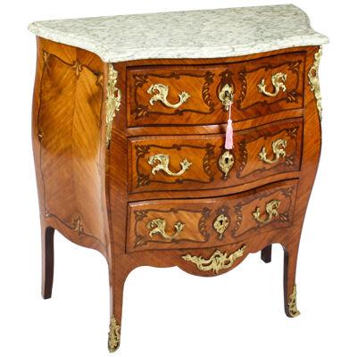 Antique French Louis Revival Marquetry Commode 19th Century