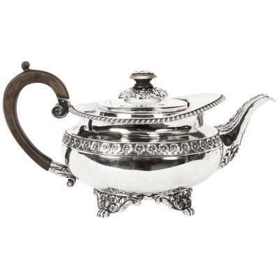 Antique Regency Sterling Silver Teapot Craddock & Reid 1820 19th C