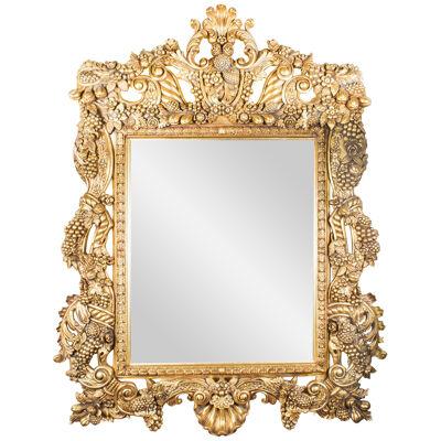 Huge Decorative Ornate Florentine Giltwood Mirror 190 x 150 cm