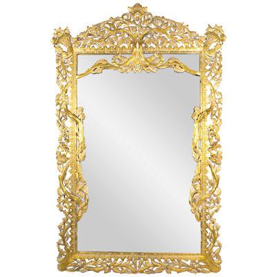 Vintage Huge 8FT Decorative Rectangular Giltwood Mirror 234 x 145 cm