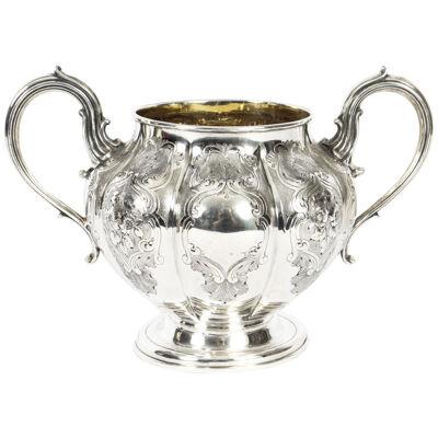 Antique Victorian Silver Sugar Bowl by Elkington & Co 1857 19th C