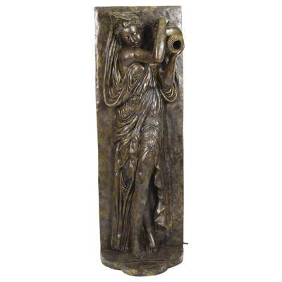 Vintage Large Bronze Statue Fountain of Classical Lady with Amphora Late 20th C