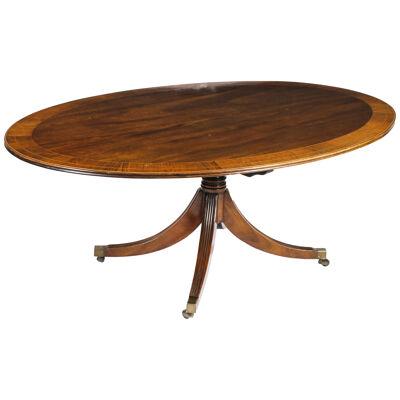 Antique 6 ft 6" Oval Mahogany Dining Table Circa 1920