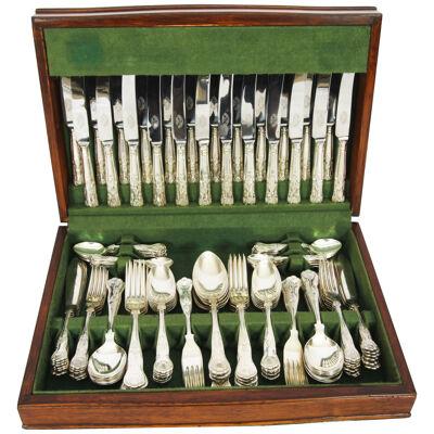 Vintage Canteen x 12 Silver Plated Cutlery Set by John Turton Mid 20th Century