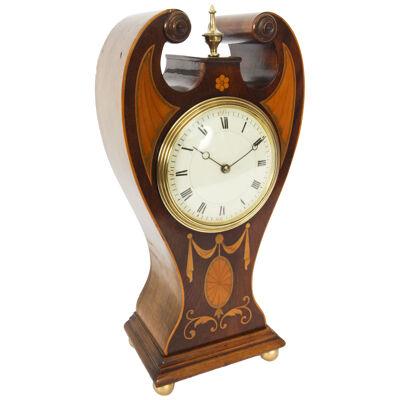 Antique Edwardian Conch Shell Inlaid Mantle Clock c.1900