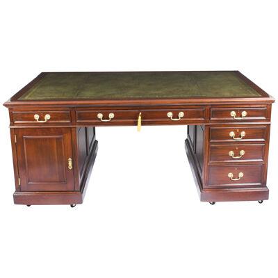 Antique Victorian 6ft Mahogany Partners Pedestal Desk Maple & Co 19th C