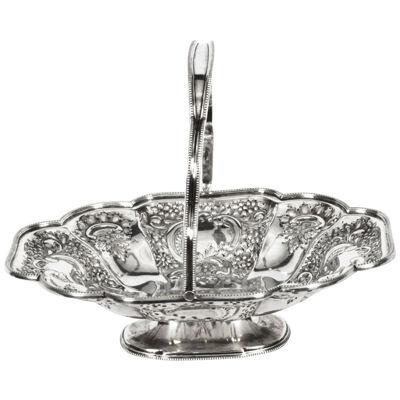 Antique Silver Plated Fruit Basket By William Hutton & Son 19th C