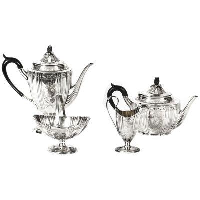 Antique Silver plated cased Tea Set Walker & Hall, Sheffield c 1860 19th C