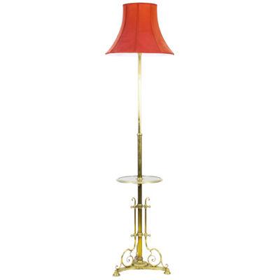 Antique Victorian Brass Standard Lamp Late 19th C