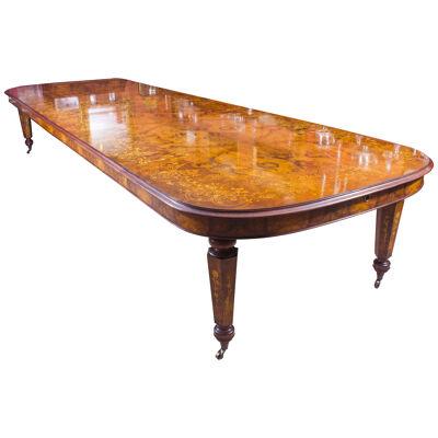 Huge Handmade 17ft Floral Marquetry Burr Walnut Bespoke Dining Table
