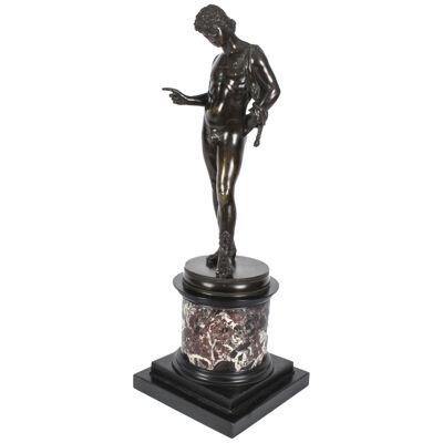 Antique Grand Tour Patinated Bronze Figure of of David 19th C