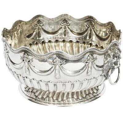 Antique Victorian Silver Punch Bowl Frederick Elkington 1884 19th C