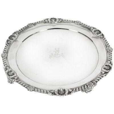 Antique George III Sterling Silver Salver by Paul Storr 1811 19th Century