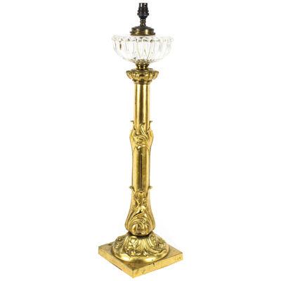 Antique Large William IV Gilt Bronze Table Lamp c1835 19th Century