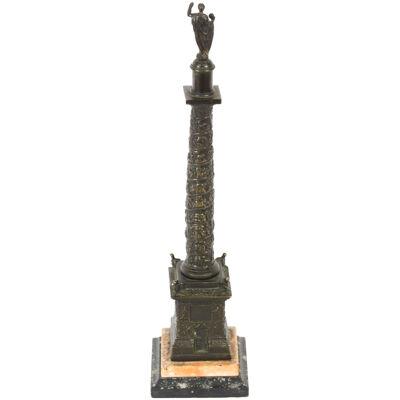 Antique Grand Tour Patinated Bronze Model of Trajan's Column early 19thC