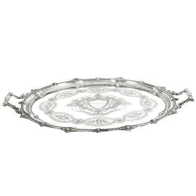 Antique Victorian Oval Silver Plated Tray by Mappin & Webb C 1880 19th Century