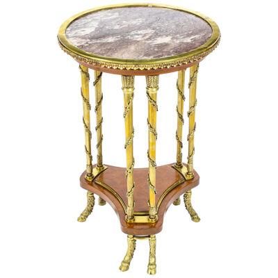 Antique French Ormolu Marble Topped Occasional Table 19th Century